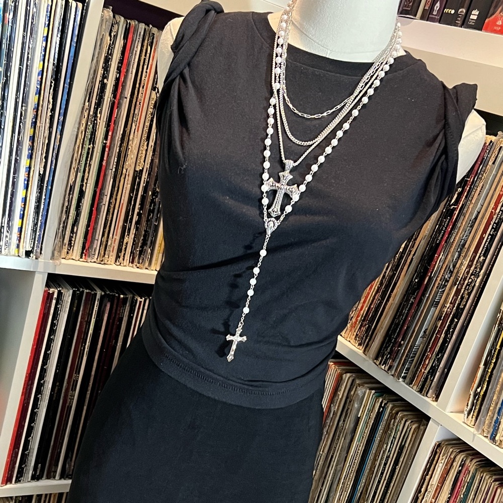 Madonna inspired stacked necklace bundles. Multiple necklaces for one price.